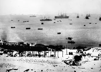 Japanische Truppen landen in Rongcheng, 20. Januar 1895